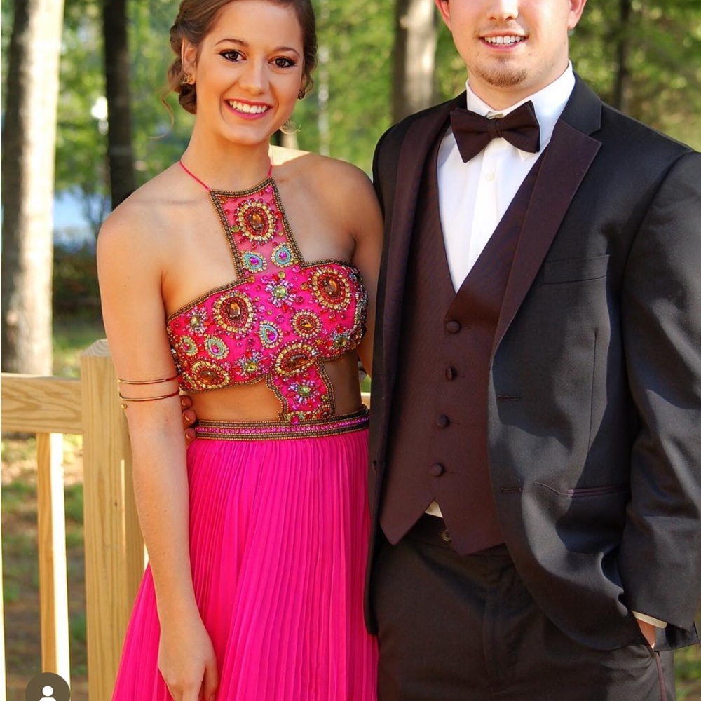 Sherri Hill Pink Embellished Prom Dress
